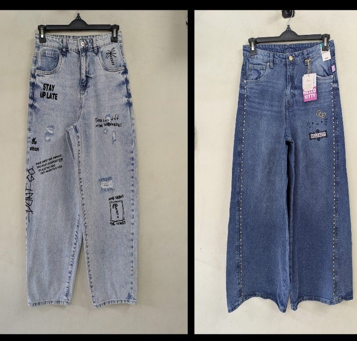 Women’s Flared Denim Jeans – Bohoo Brand | Vintage Fade Wide Leg (Stretch Denim)